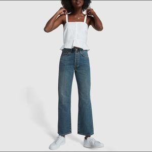 Eve Denim Women’s White Aurelie Button Tank Size M